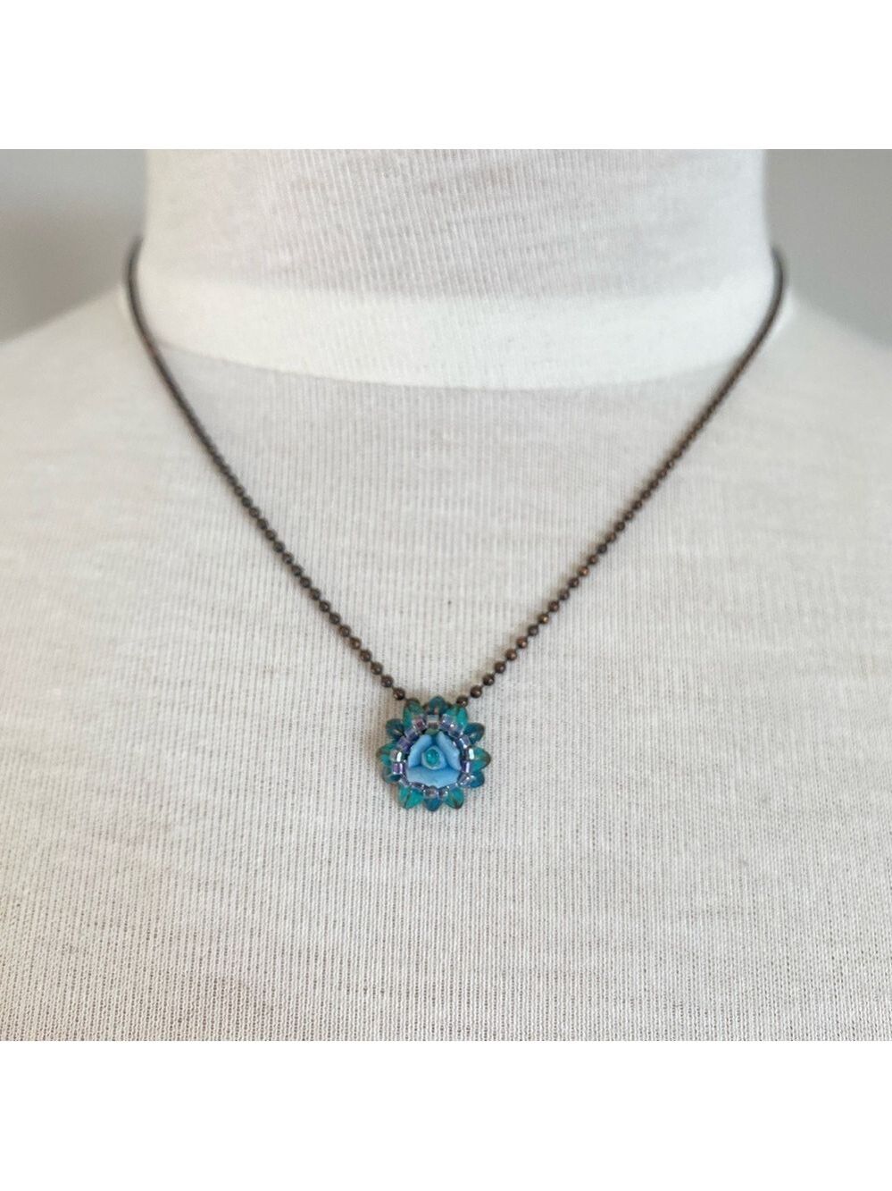 Vintage Satellite Paris Daintly Flower Pendant Necklace